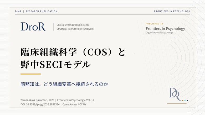 臨床組織科学（COS）と野中郁次郎SECIモデル──暗黙知はどう組織変革へ接続されるのか