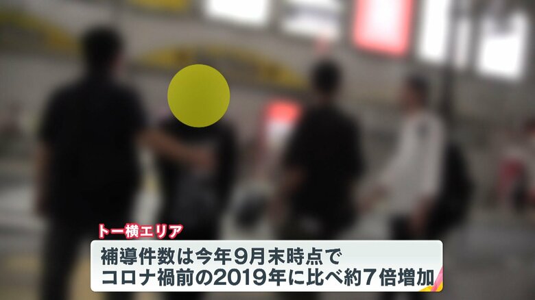 補導される中高生ら