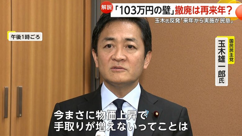 「来年から実施するというのが民意だ」と反発する玉木雄一郎氏
