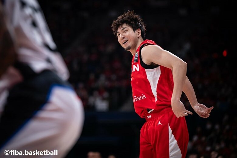 グアム戦での比江島慎（22日、東京・有明コロシアム）