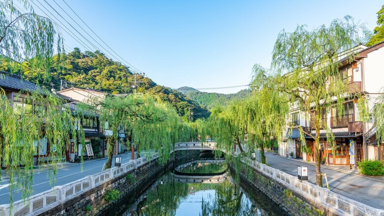 大谿川と城崎温泉の街並み