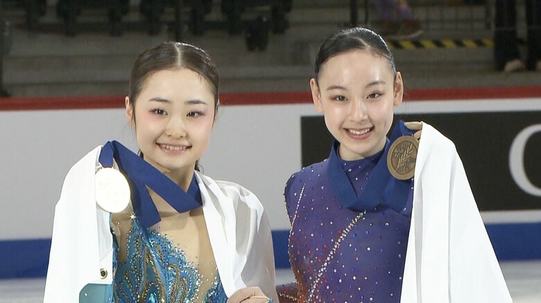 金メダルに島田麻央、銅メダルに岡万佑子。女子の表彰式