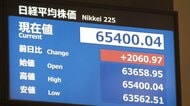 日経平均株価、初の6万5000円突破　一時2000円超上昇　イラン戦闘終結に期待