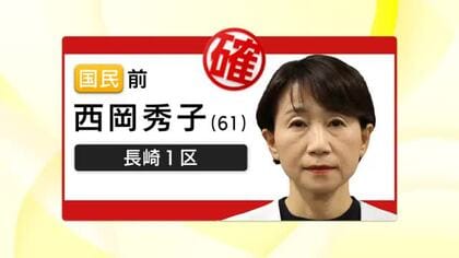 【衆院選】長崎1区　国民民主党・前職の西岡秀子さん（61）が当確