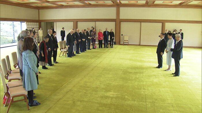世界文化賞受賞者らと面会された 皇居・宮殿 11月20日