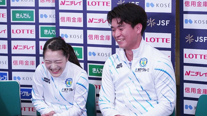 キスクラで笑顔を見せる“あゆルカ”。2人の強みは“仲の良さ”(東日本選手権)