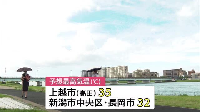 〈熱中症に注意!〉新潟県内 朝から気温上昇 上越市では35℃超える“猛暑日”予想も