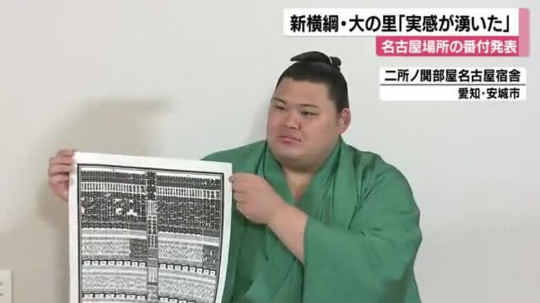 新横綱の大の里「実感が湧いた」…大相撲名古屋場所の番付発表で大の里は西の横綱に座る｜FNNプライムオンライン