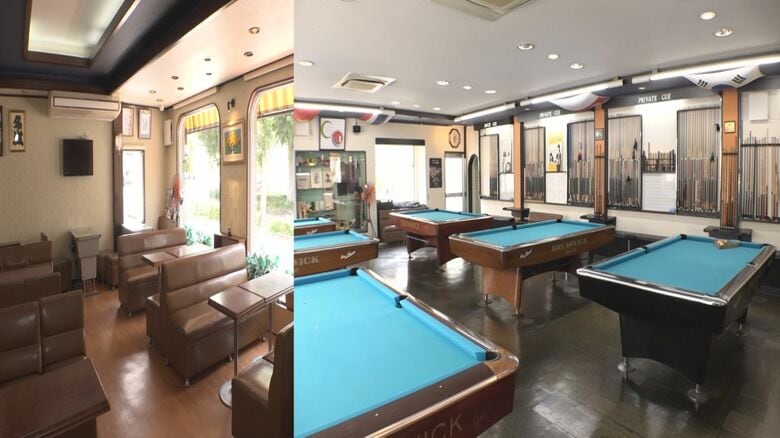 店の奥にテーブル6台…創業55年の老舗ビリヤードカフェ プロになった2代目店主が守り続ける“大人の社交場”｜FNNプライムオンライン