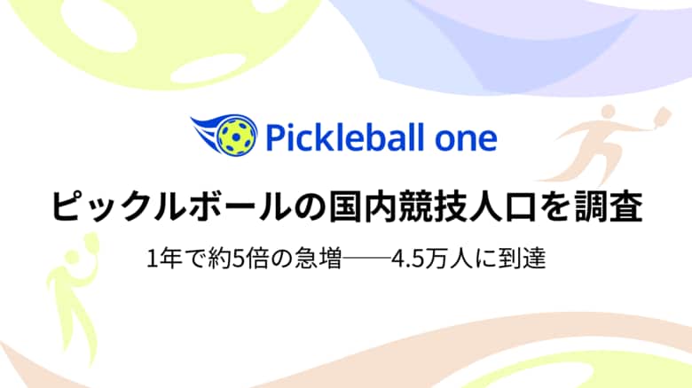 ピックルボールワン、ピックルボール国内競技人口を推計!1年で約5倍の4.5万人に到達!