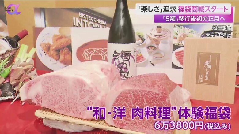 松屋が販売する「“和・洋 肉料理”体験福袋」（6万3800円、税込み）