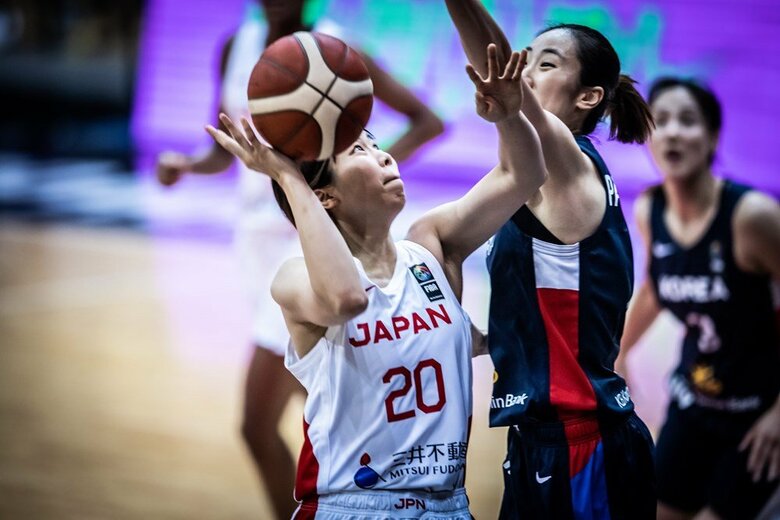 期待がかかる若手選手、東藤なな子選手（2021年9月29日、女子アジアカップ対韓国戦より）（C）FIBA