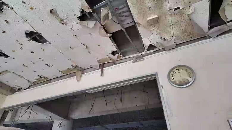 劣化が進む大川小学校