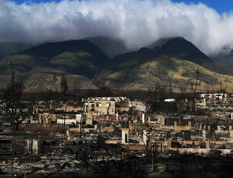 ラハイナの街はゴーストタウンのようになっていた