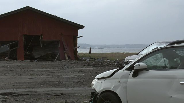 海沿いに家が並ぶ地域　津波避難については把握していた
