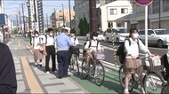 自転車通学気を付けて! 福島県福島市で事故防止キャンペーン 学校再開に合わせ交通安全呼びかける