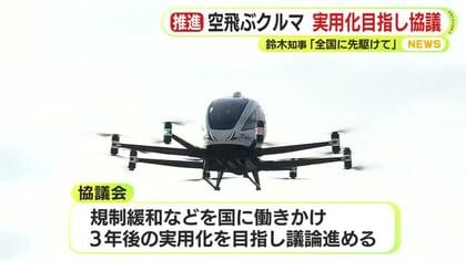 空飛ぶクルマ 静岡をモデルケースに 3年後の実用化目指し協議　鈴木知事「全国に先駆けて」