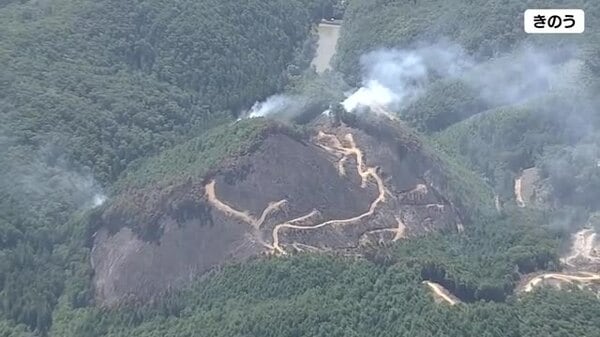 神石高原町の山火事４日目 消火活動続く 山林２０ヘクタール焼失 広島
