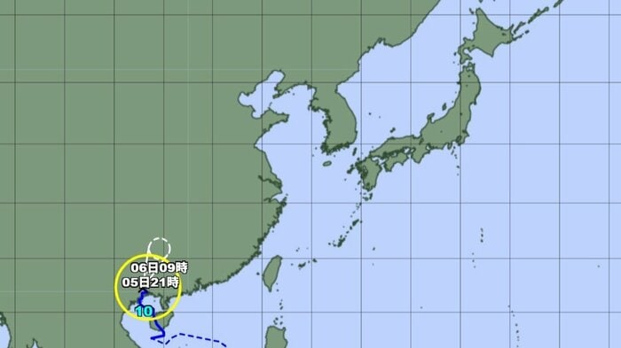 台風10号の進路予想図　気象庁HPより