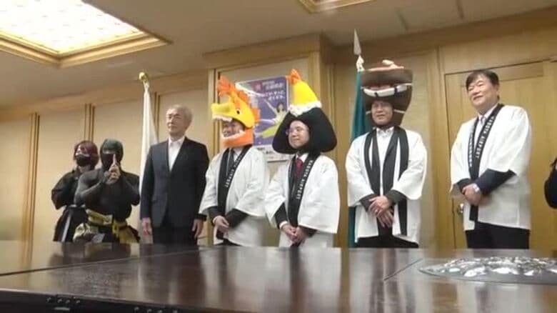 愛知県からキャラバン隊来県　「花巻ー名古屋」利用促進をＰＲ　岩手県｜FNNプライムオンライン