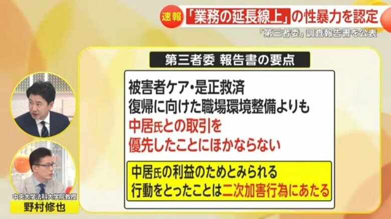 【解説】「業務の延長線上」の性暴力を認定　フジ第三者委員会報告書のポイントについて専門家「人権意識・ガバナンスの問題点が指摘されている」｜FNNプライムオンライン
