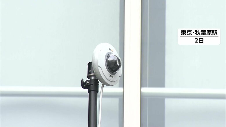 数メートルの高さに設置されたカメラ