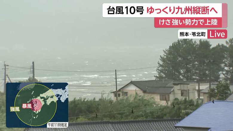 沖の方るを見ると白波が北東の風に押されて無数に立っているのが確認できる