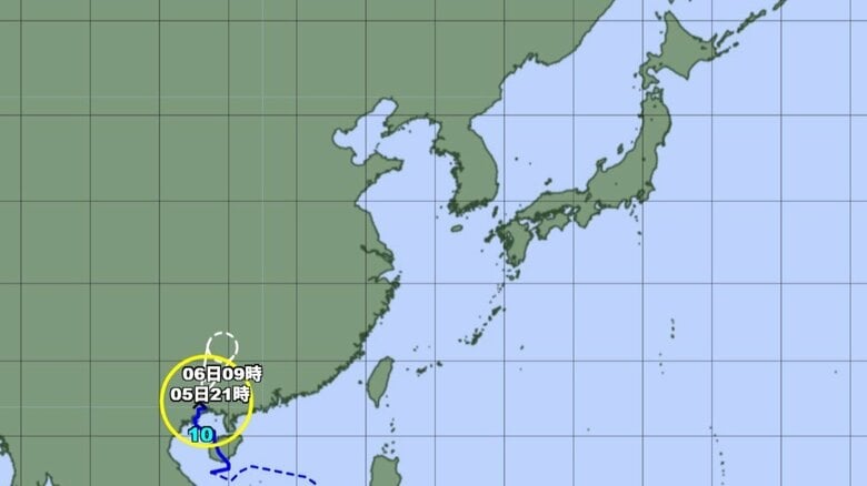 台風10号の進路予想図　気象庁HPより