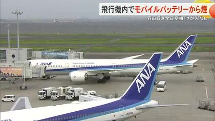 飛行中の機内でモバイルバッテリーから発煙　けが人なし