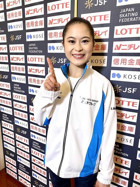 試合後のインタビューに応じてくれた宮原知子