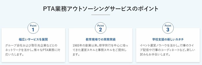 PTA業務アウトソーシングサービスのポイント(提供:KNT-CTホールディングス)