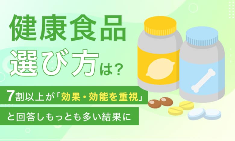 【健康食品、選び方は？】7割以上が「効果・効能を重視」と回答しもっとも多い結果に