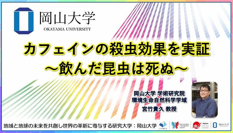 【岡山大学】カフェインの殺虫効果を実証~飲んだ昆虫は死ぬ~