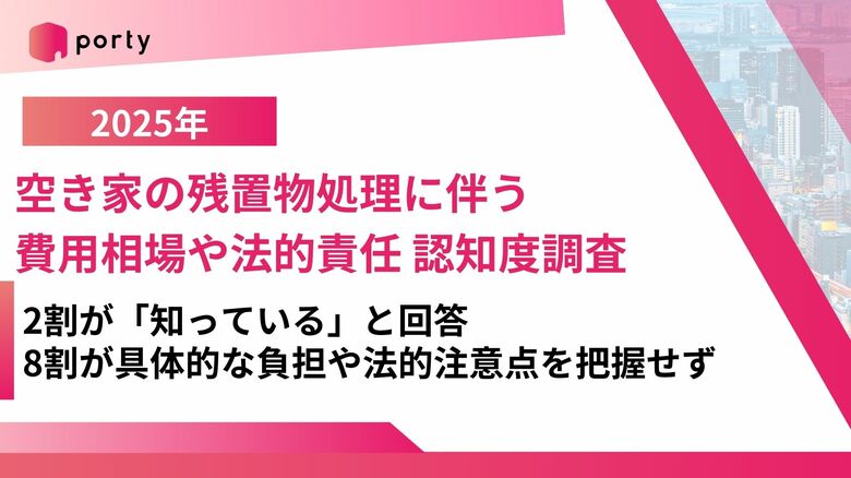 【空き家実態調査2025】ポルティ、空き家残置物処理の費用・責任に関する認知度を調査