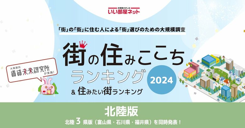 いい部屋ネット「街の住みここち&住みたい街ランキング2024<福井県版>」発表