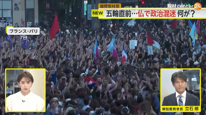 パリのレピュブリック広場では市民が極右敗北を祝った