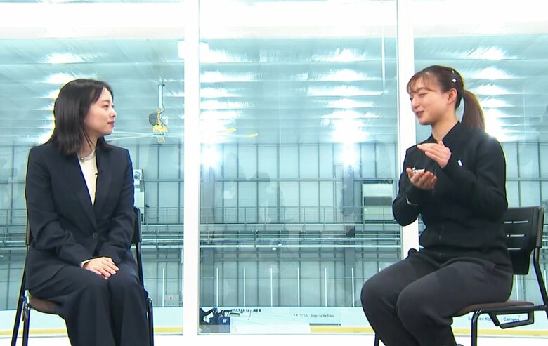 五輪の選考会について坂本と共感し合う石川さん