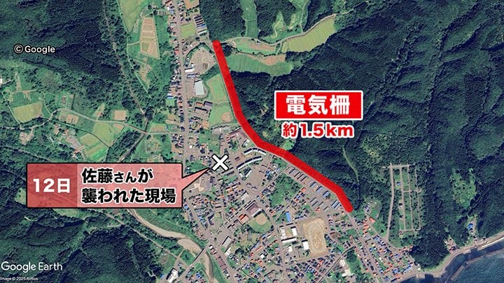 クマの侵入を防ぐため電気柵を設置