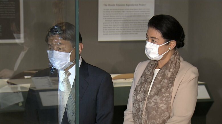 正倉院宝物の模造品を鑑賞される　1月23日