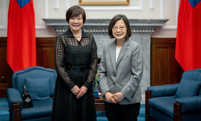 19日、台湾総統府を訪問し蔡総統と面会した昭恵さん（蔡英文総統の公式ツイッターより）