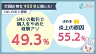商品・サービスへのSNS批判を見た49.3％が購入・利用を中止した経験あり。判断材料1位は「問題となった出来事や内容」