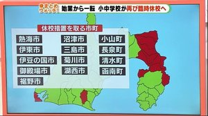 新型コロナ 感染者増加で小中学校も休校続出 静岡県