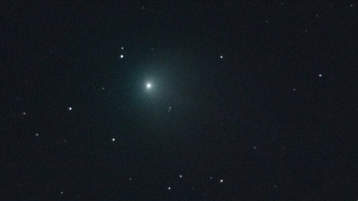 実際に撮影されたZTF彗星(撮影:国立天文台・内藤誠一郎)