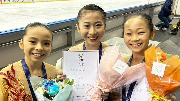 ノービスA女子表彰台(全日本ノービス選手権)