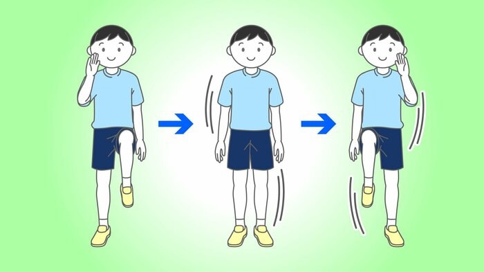 腕と足のタイミングを合わせるドリル