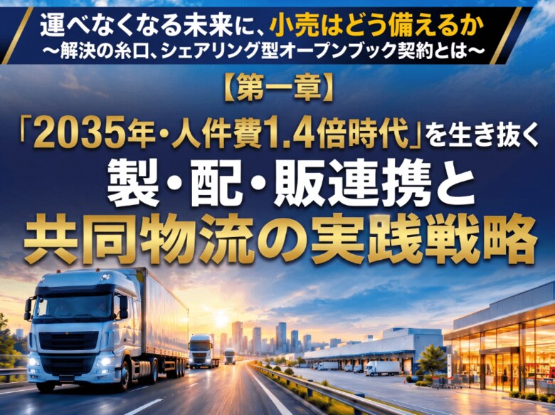 「運べなくなる未来に、小売はどう備えるか ～解決の糸口、シェアリング型オープンブック契約とは～」【第一章】製・配・販連携と共同物流の実践資料を無料公開｜株式会社船井総研サプライチェーンコンサルティング