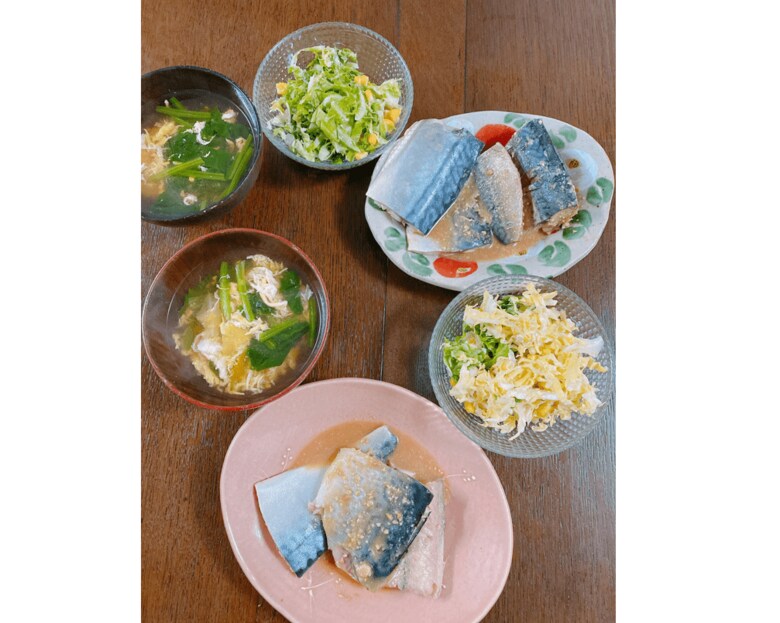こちらは息子さん作の「ほうれん草のかき玉汁」