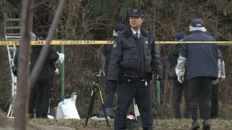 頭蓋骨のようなものが見つかった赤塚公園　東京・板橋区
