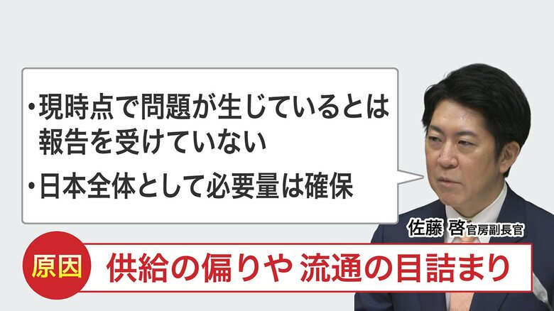 「供給の偏りや流通の目詰まり」が原因だと政府は主張