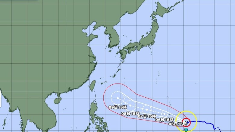 台風9号の進路予想図　気象庁HPより